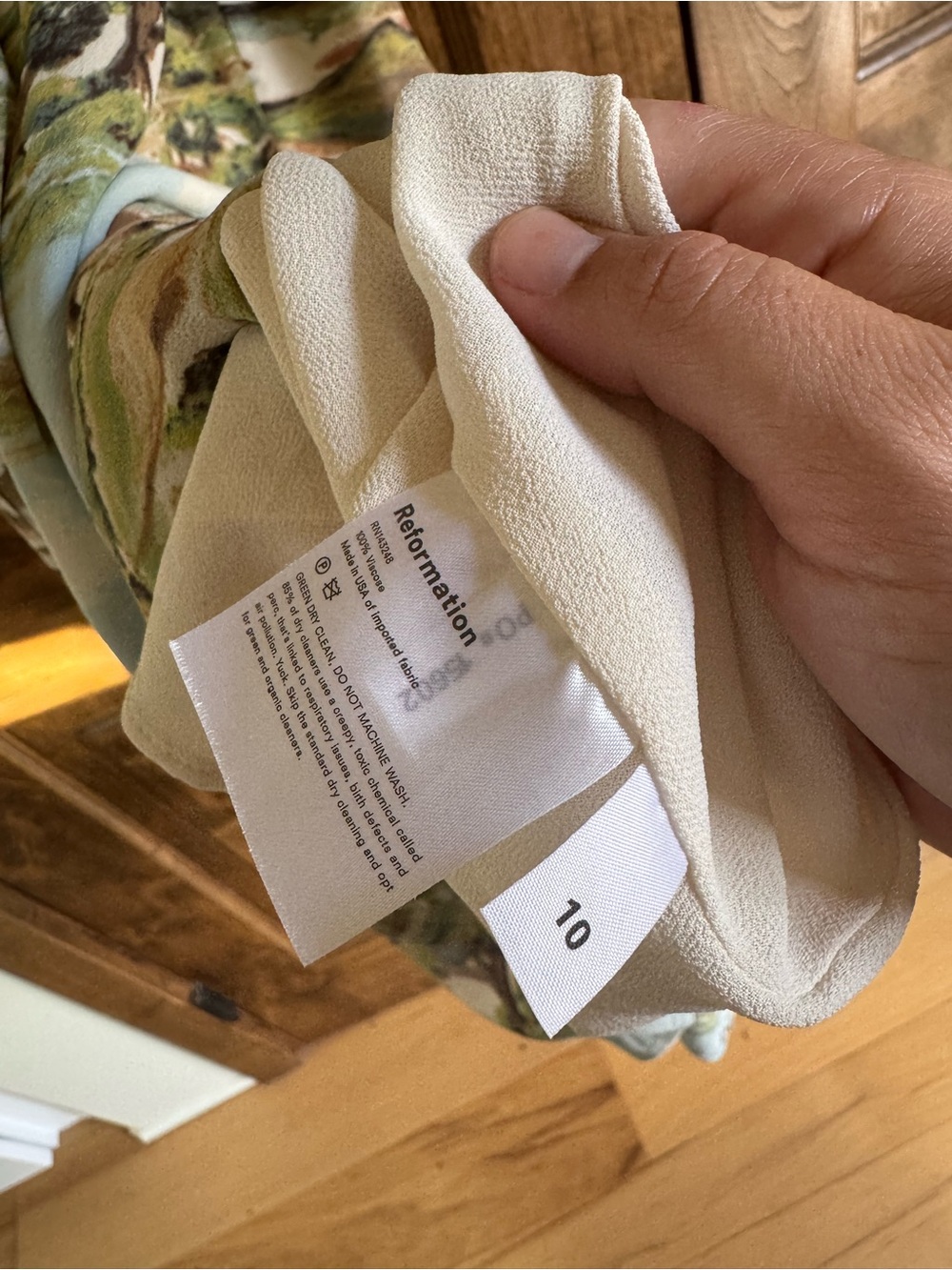 Reformation Scenic Mountain Print Slip Dress — Light Blue & Olive Green - Picture 5 of 5